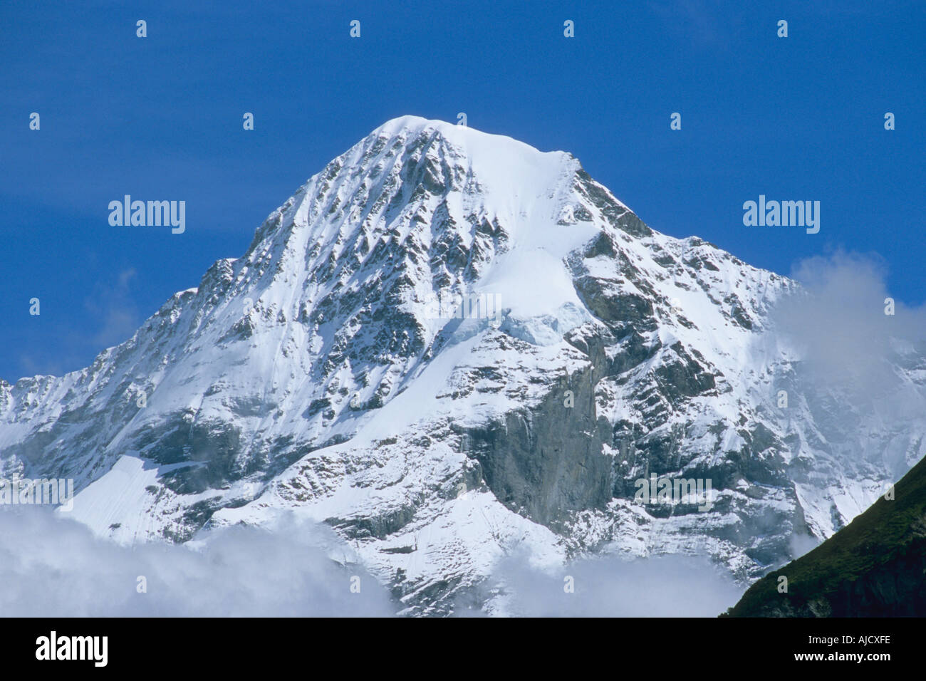 Switzerland Mönch Peak Stock Photo Alamy