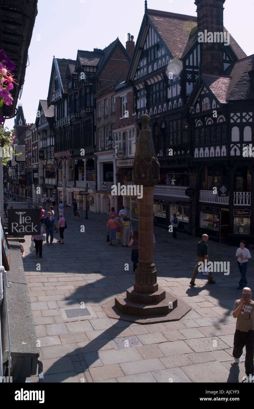 the Cross and the Rows in Chester Stock Photo