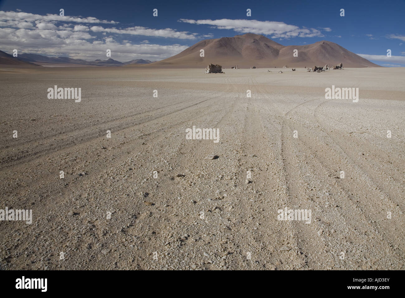 ruts in gravel in Reserva Nacional Eduardo Avaroa, Bolivia Stock Photo ...