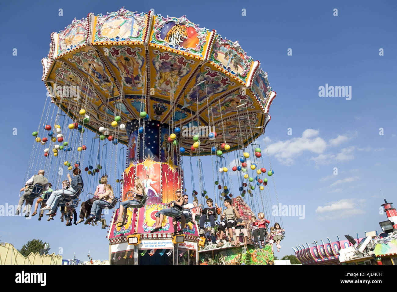 chairoplane on the Cranger fair, Germany, Ruhr Area, Herne Stock Photo