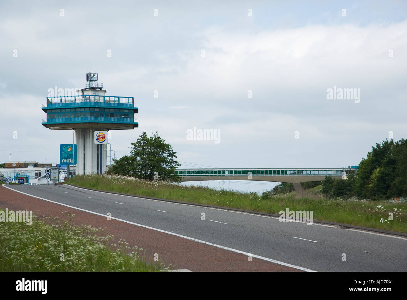 Forton Tower at Lancaster motorway service on the M6 in Lancashire England Stock Photo