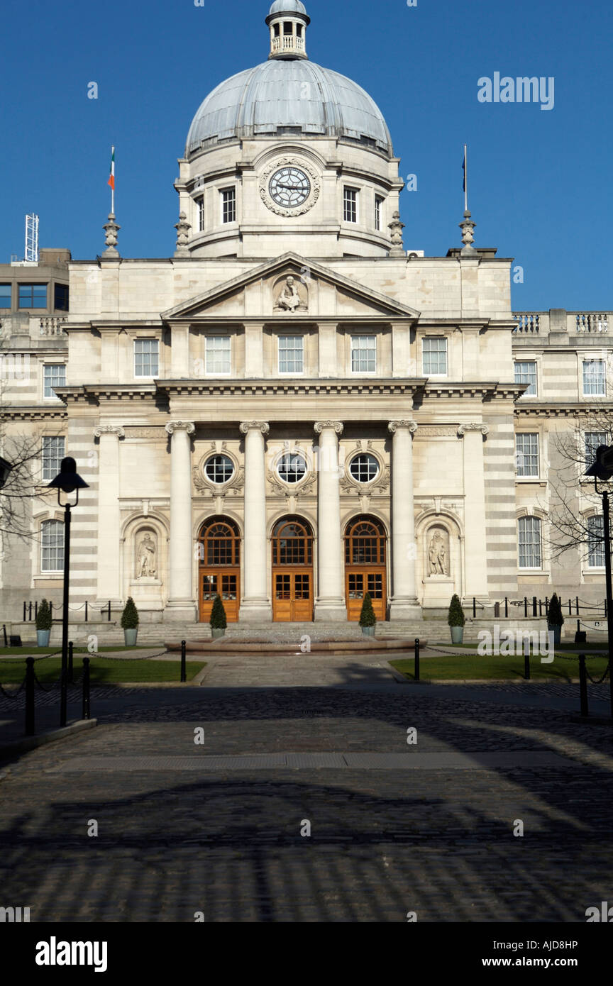 The Irish Government buildings on Upper Merrion street Dublin Eire Ireland EU Europe also known as Dail Eireann in Irish Stock Photo