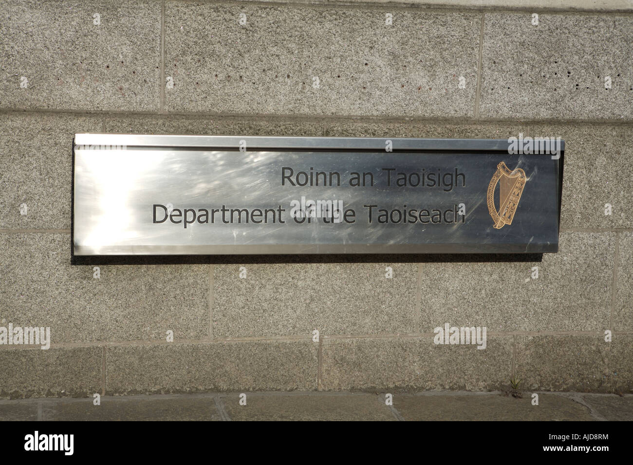 The sign outside the Department of the Taoiseach in Merrion Square Stock Photo