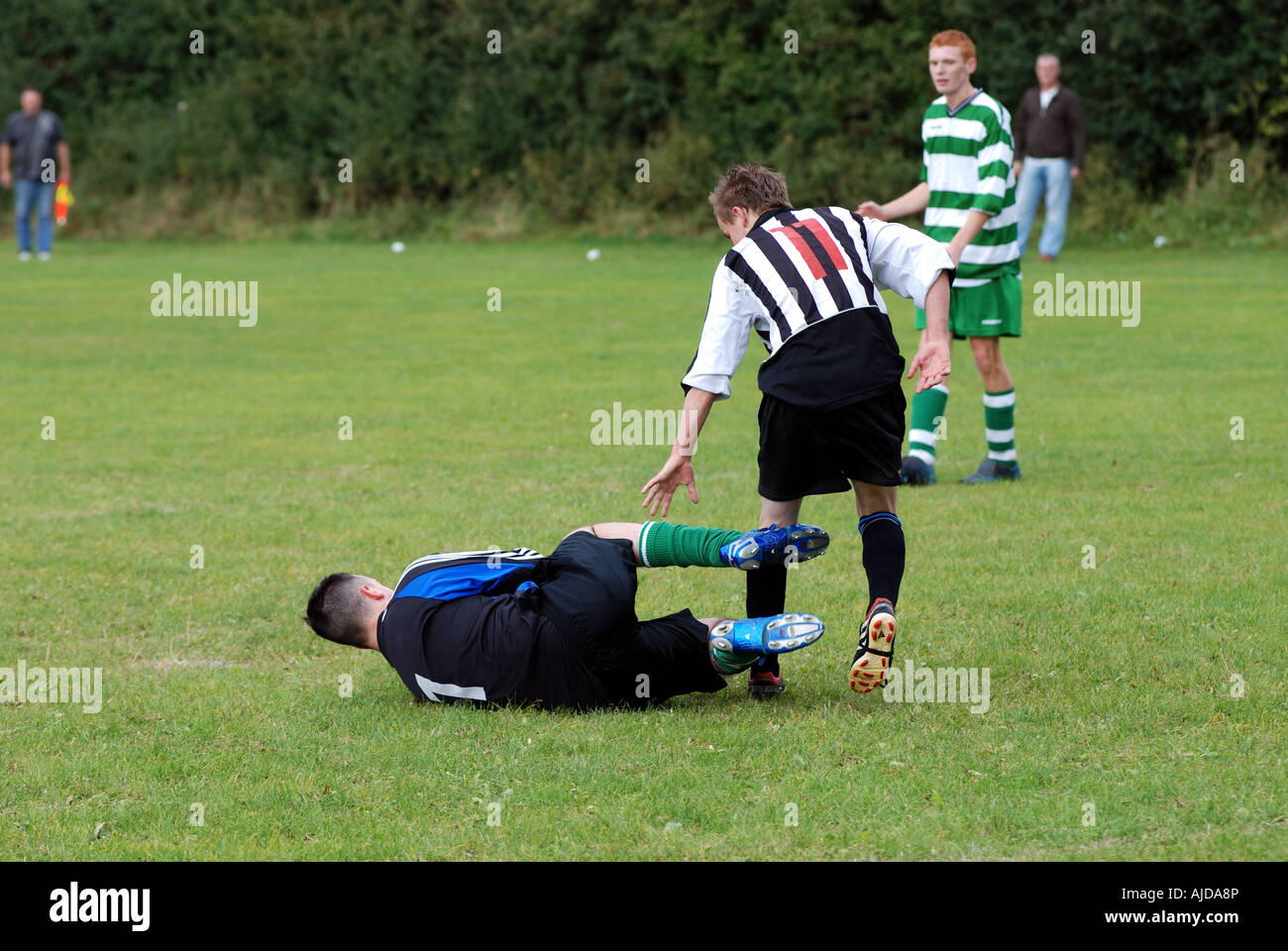 Sunday League Football at Newbold Comyn, Leamington Spa, Warwickshire, England, UK Stock Photo