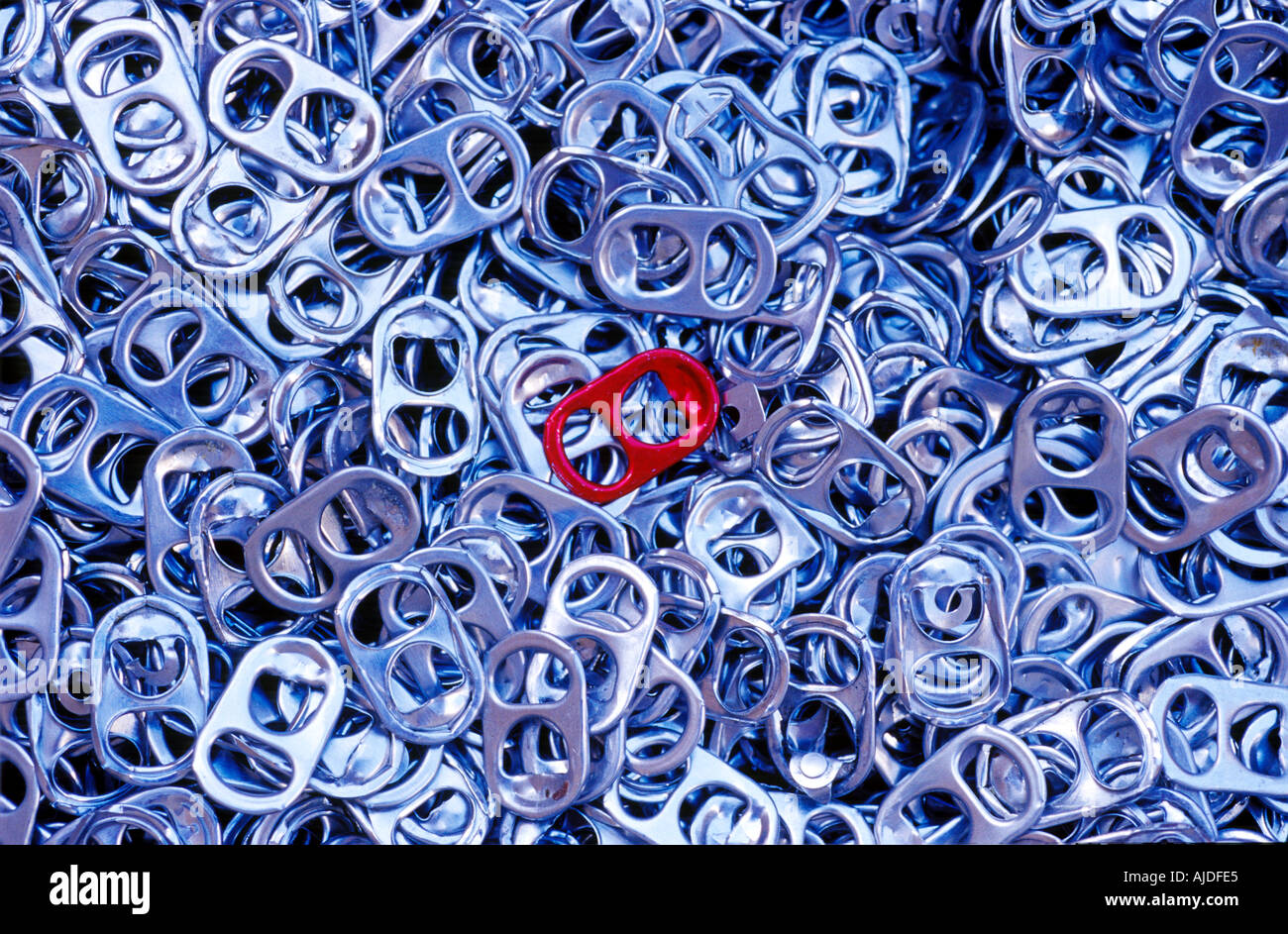 Aluminum Soda Can Tabs Being saved for funding of wheelchairs Stock