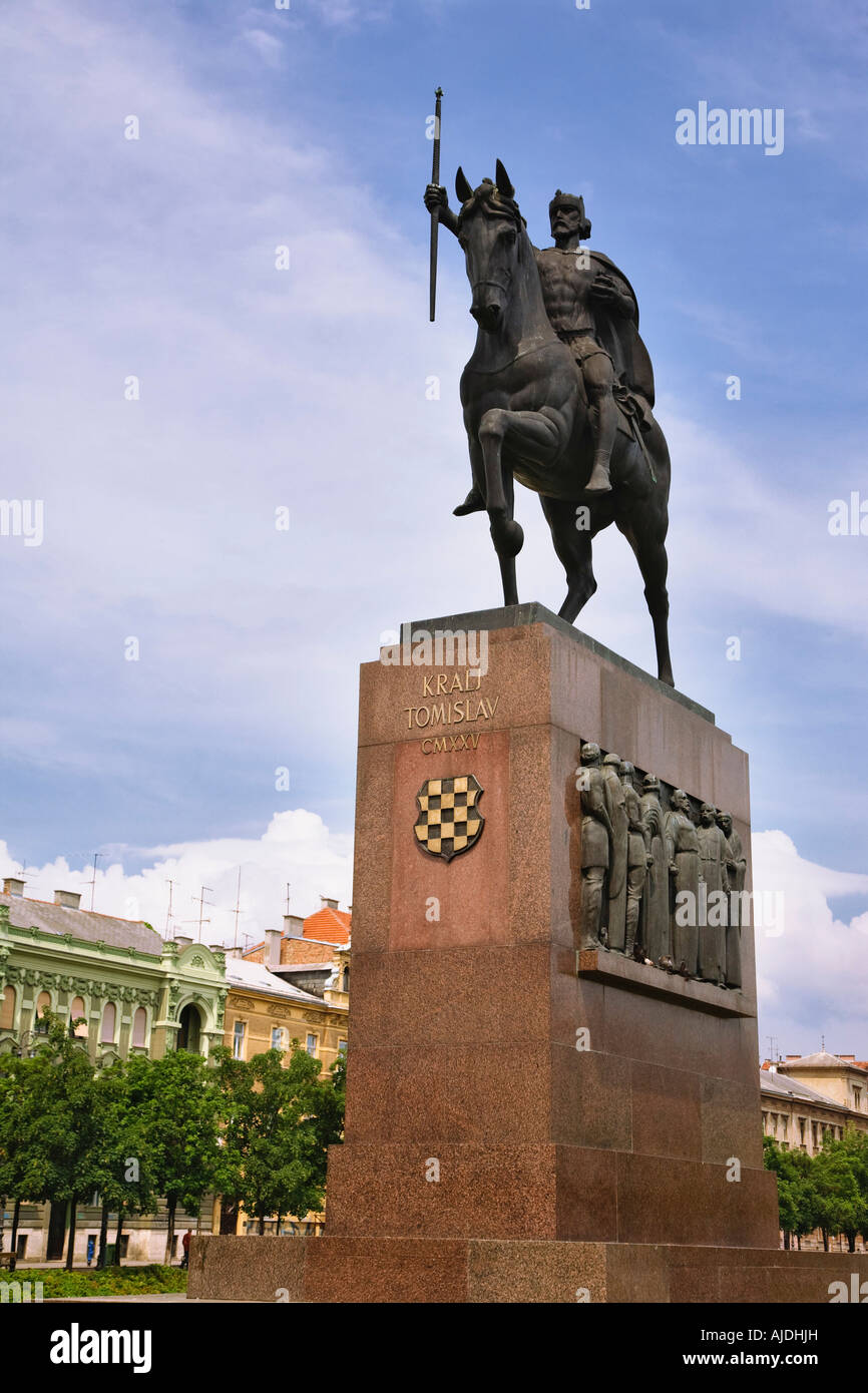 The monument of Kralj Tomislav at King Kralj Tomislav Square King Kralj  Tomislav was the first King of Croatia and was its found Stock Photo - Alamy