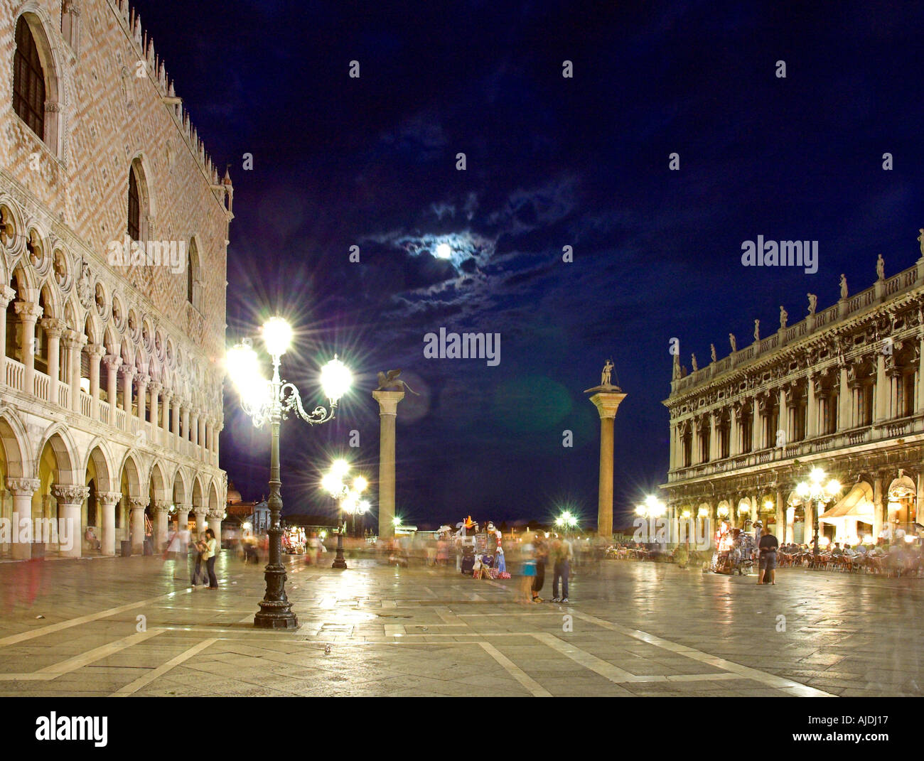 St Mark s Square at night Venice Stock Photo