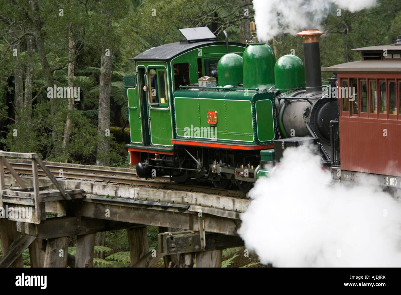 Trestle bridge Puffing Billy historic steam railway Melbourne Australia Stock Photo Alamy
