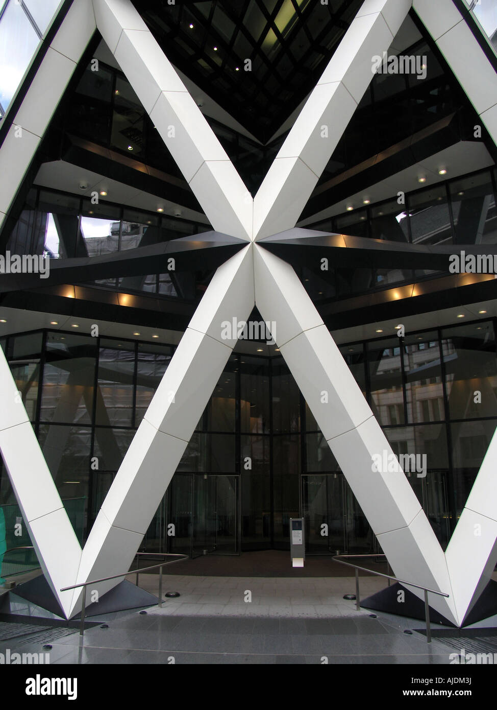 Entrance area to The Gherkin building London Stock Photo