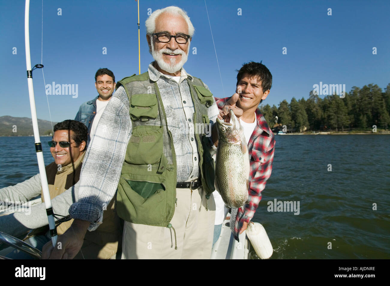 Father fishing with teen hi-res stock photography and images