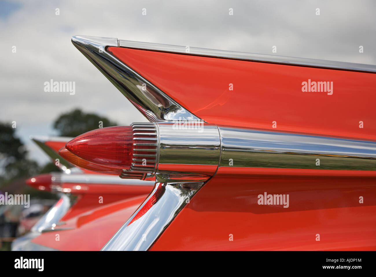 Fins and rear lights of Cadillac Coupe de Ville car Stock Photo