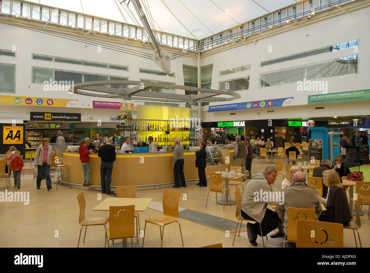 Departure Lounge, Eurostar Terminal, Folkestone, Kent, England, United Kingdom Stock Photo