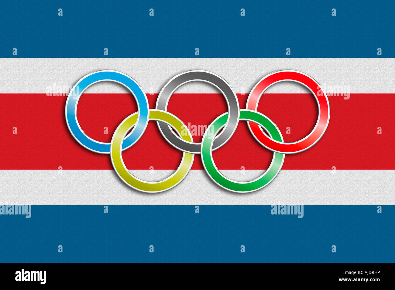 Flag of Costa Rica with olympic symbol Stock Photo Alamy