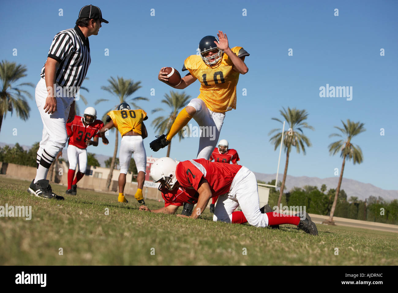 Some Football Action jumping of ground football hi-res stock photography and images ...