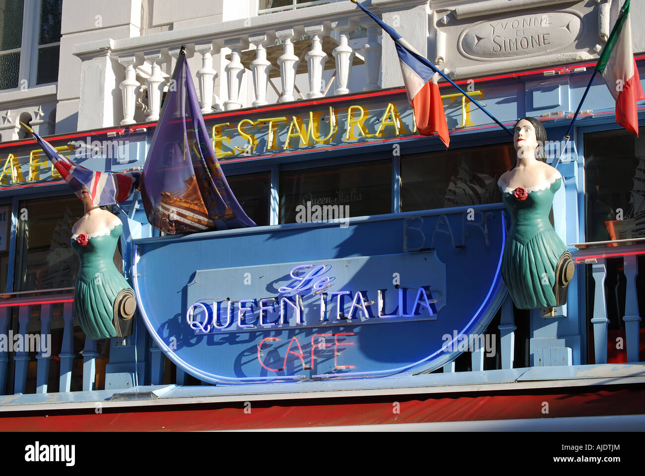 Cafe sign, Le Touquet-Paris-Plage (Le Touquet), Pas de Calais, Nord-Pas
