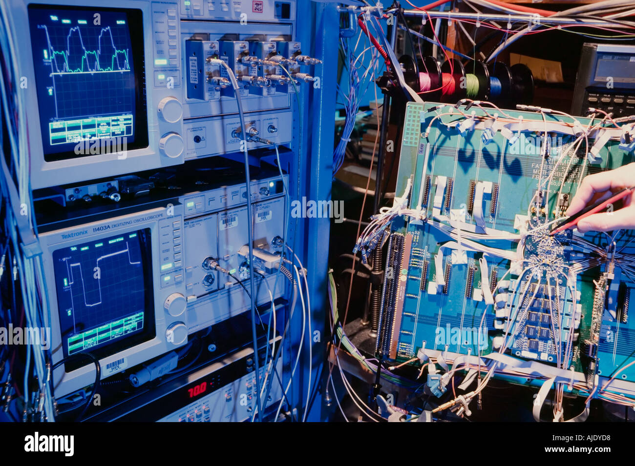 electronic-development-test-stand-stock-photo-alamy