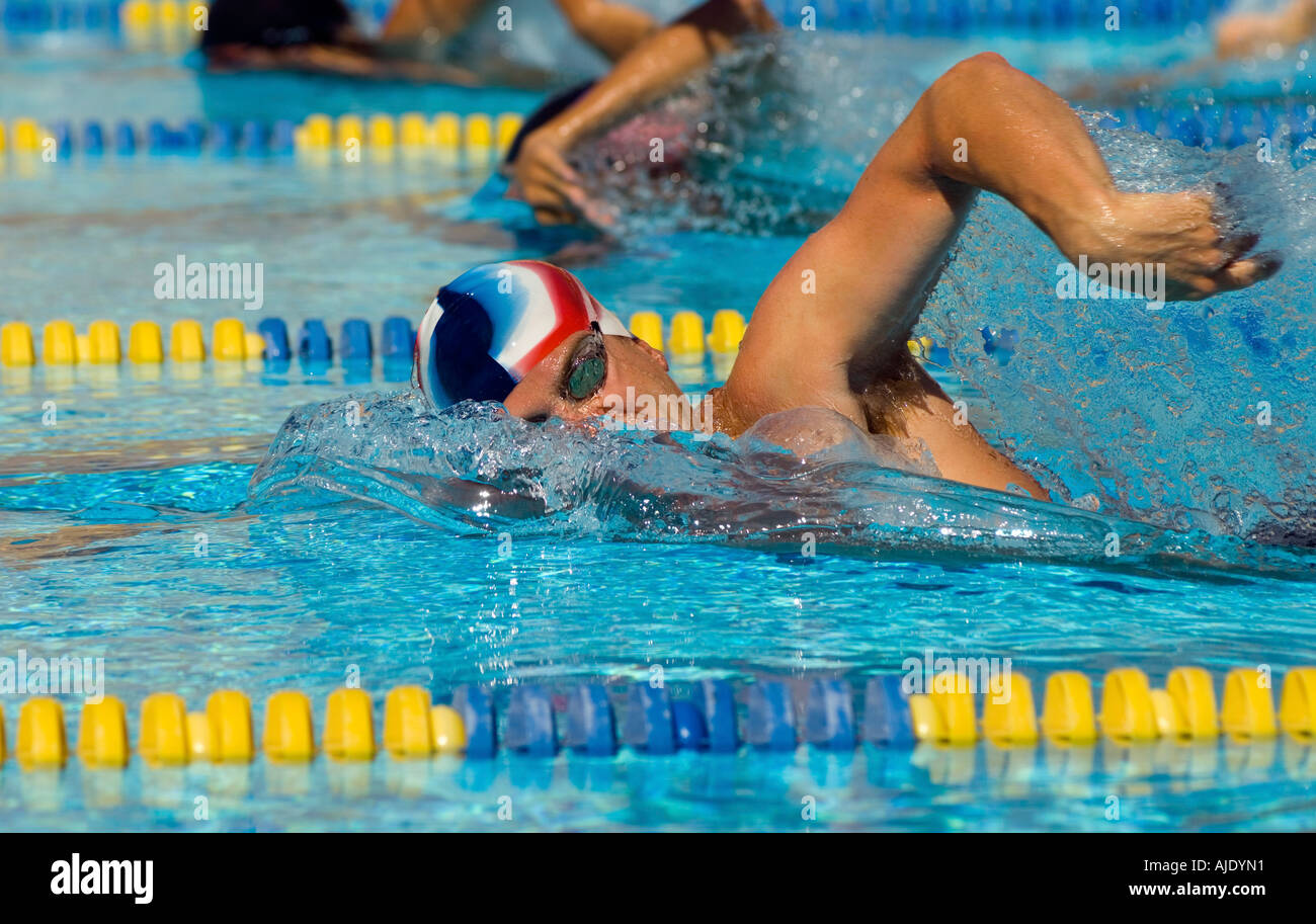 Group swimmers racing in hi-res stock photography and images - Alamy