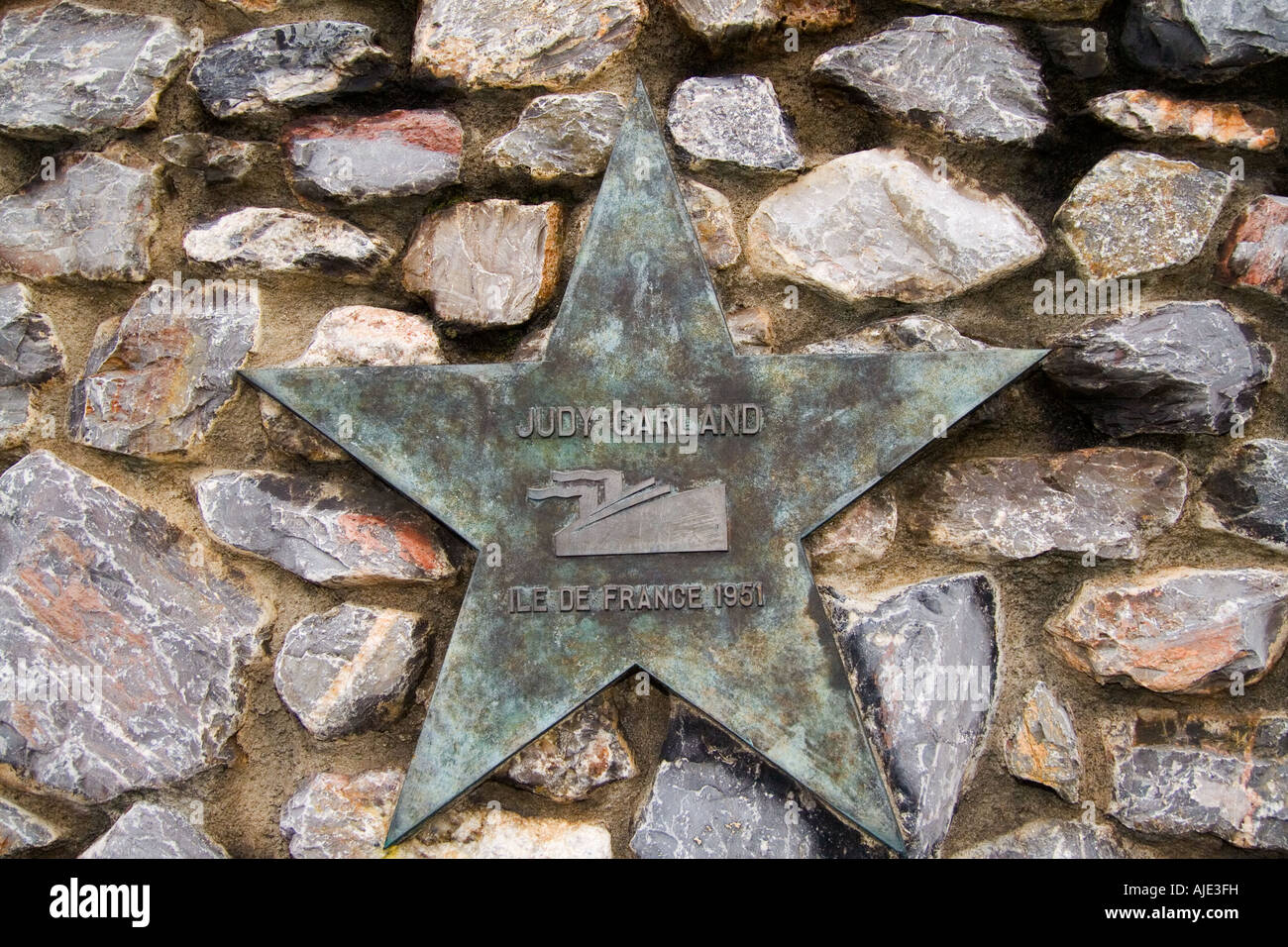 Brass star, commemorating, American actress, singer, Judy Garland