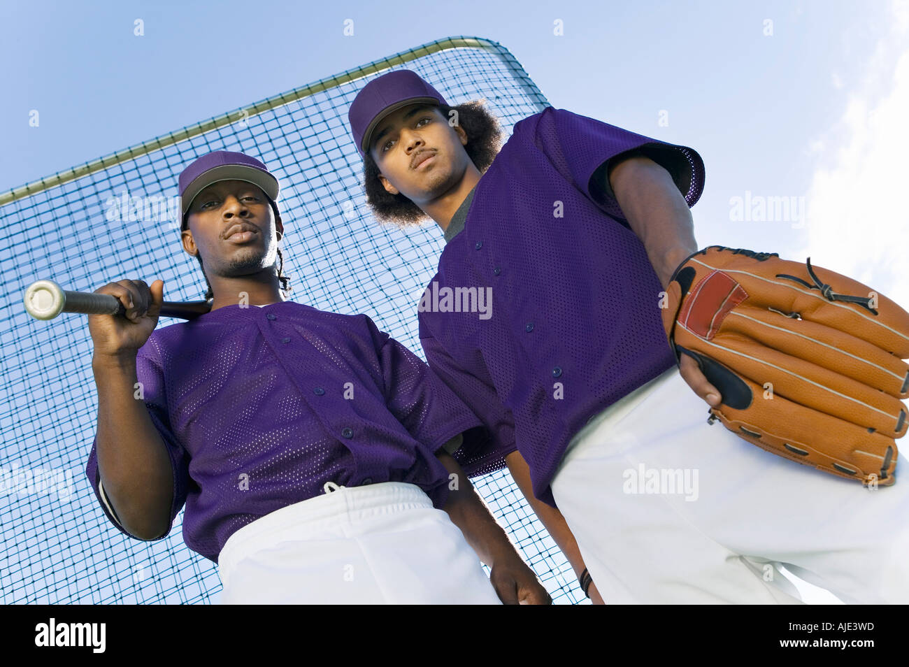 Baseball players wearing uniform, (portrait Stock Photo Alamy