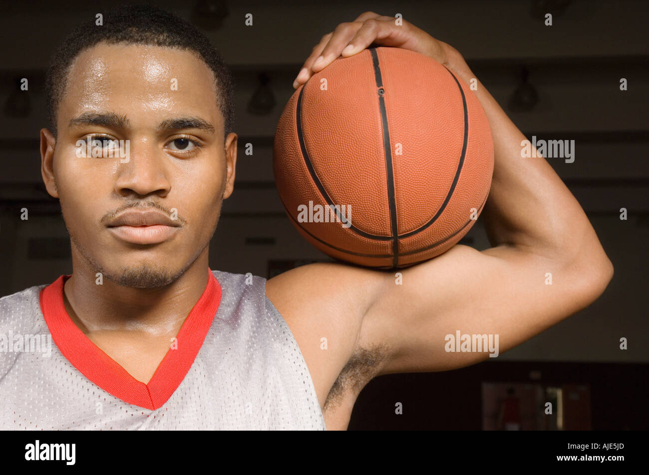 Basketball Player Holding Ball Close Up Portrait Stock Photo Alamy Basketball Player Holding Ball Close Up Portrait Stock Photo Alamy