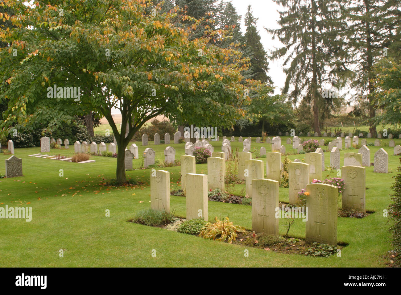 St Symphorien Cemetery Mons Belgium Stock Photo