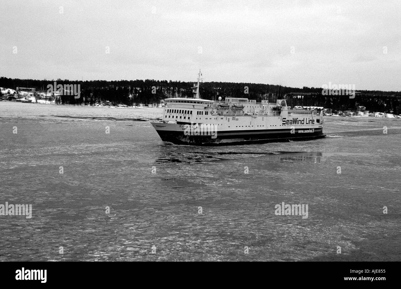 Ferry at sea Black and White Stock Photos & Images - Alamy