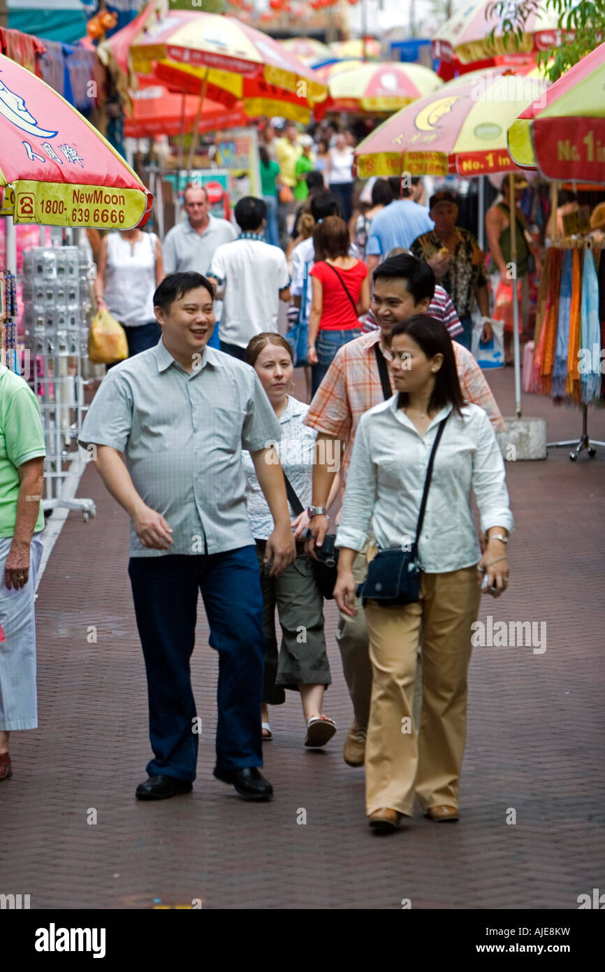Colored umbrellas and stalls Chinatown street Singapore Stock Photo - Alamy