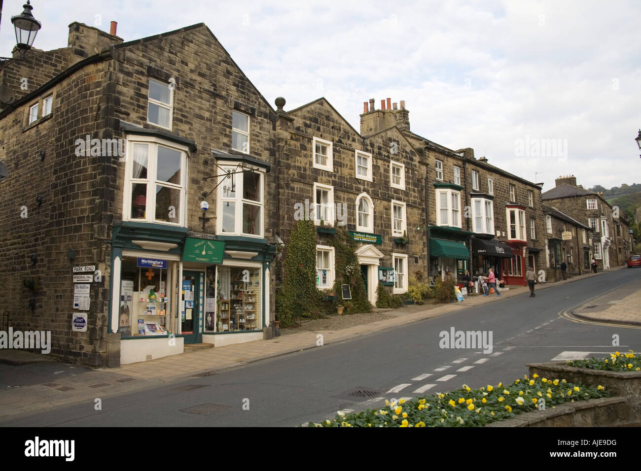 PATELEY BRIDGE NORTH YORKSHIRE UK Main street in one of the prettiest