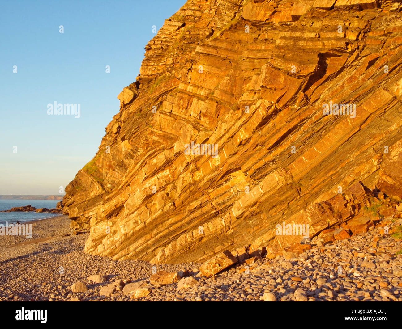 Zigzag folds in the Carboniferous sediments Millook Haven Atlantic
