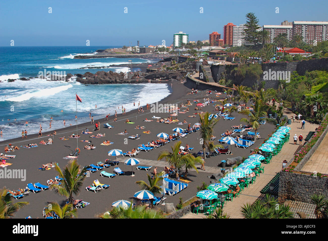 Playa Jardin Puerto de la Cruz Tenerife Canary Islands Spain Stock Photo -  Alamy