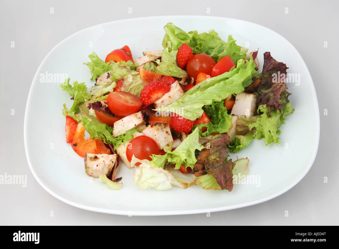 a dish of ready to eat chicken salad Stock Photo