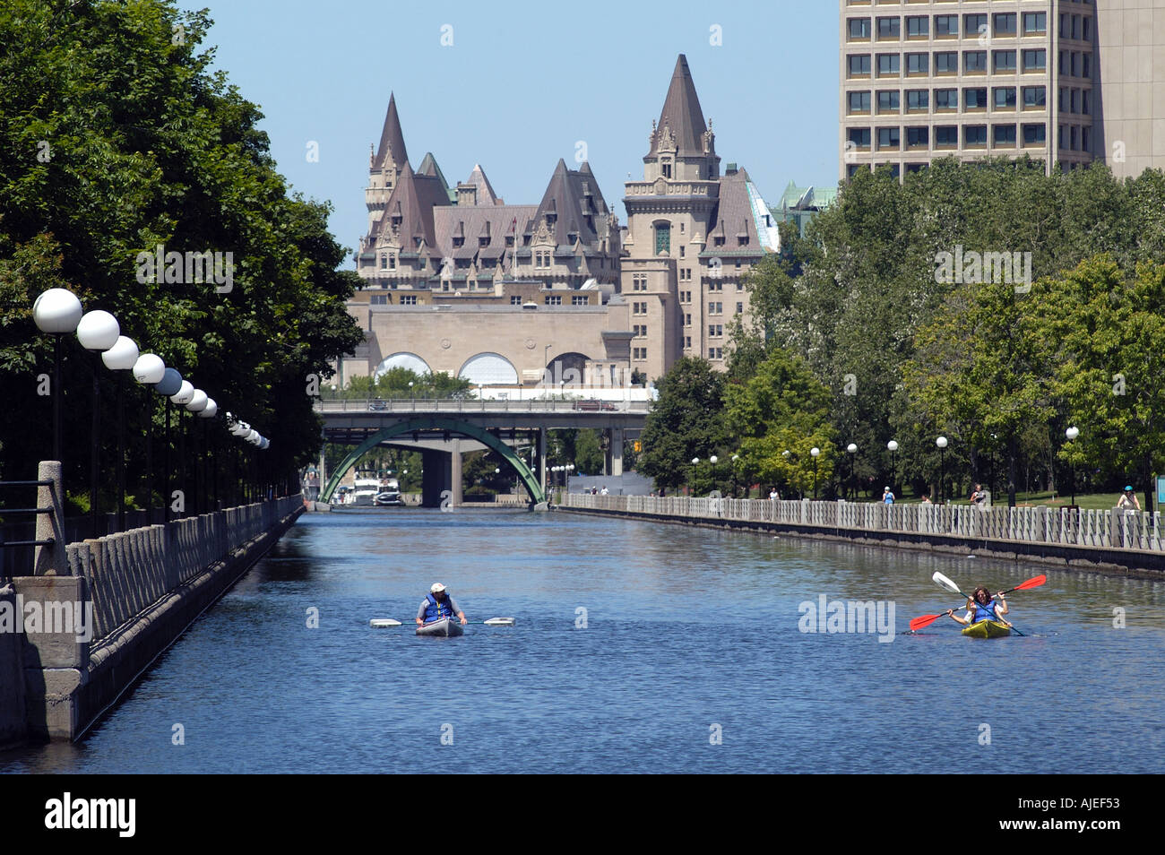Kayakers on the Rideau Canal Stock Photo