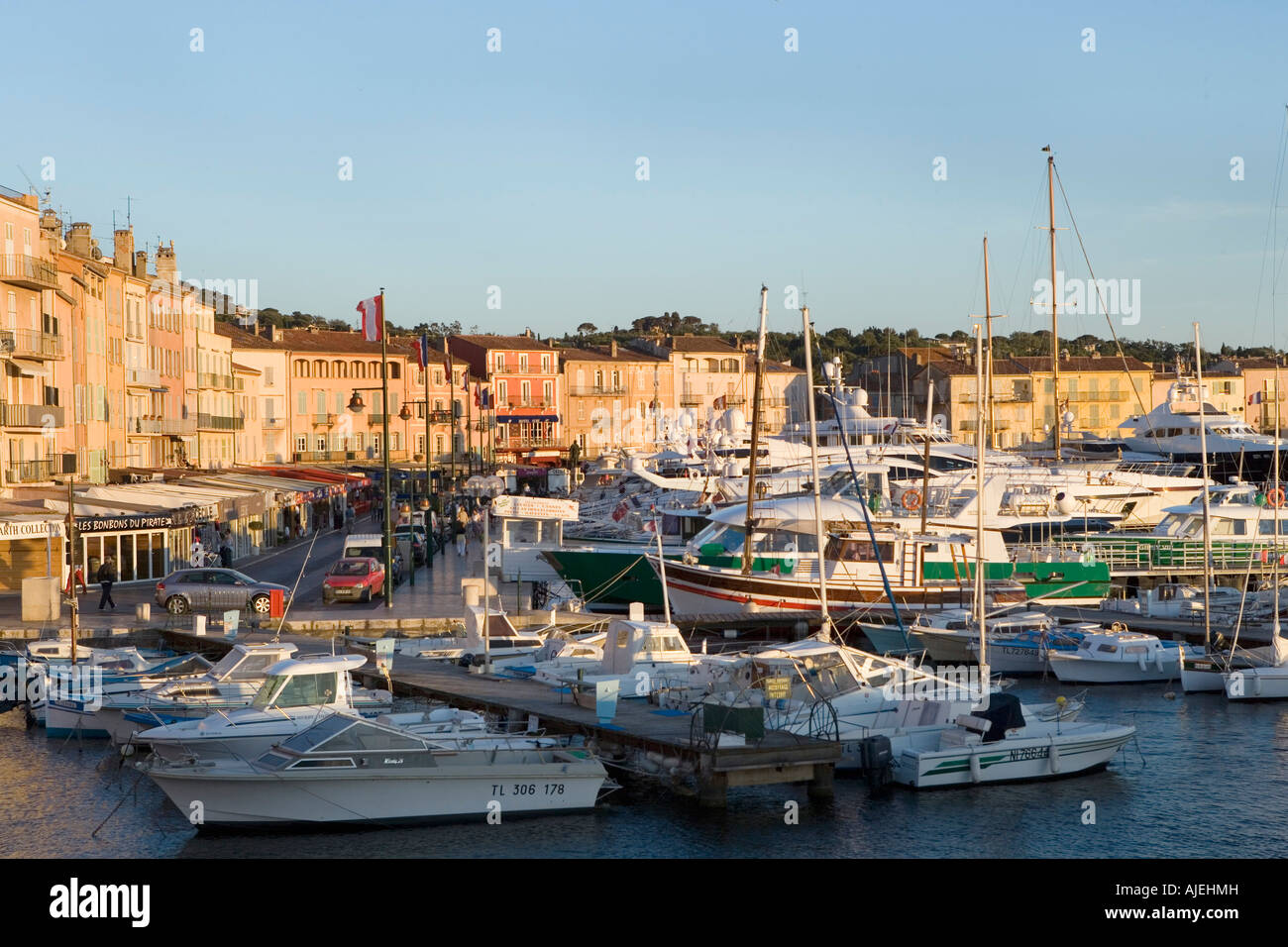 Saint Tropez, Port basin and promenade Stock Photo
