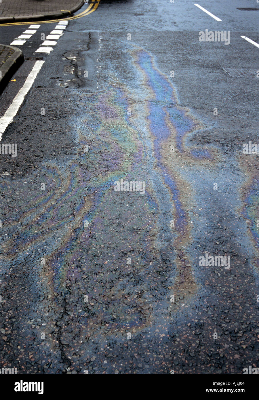 Diesel or Petrol Spill on road Stock Photo 4803075 Alamy