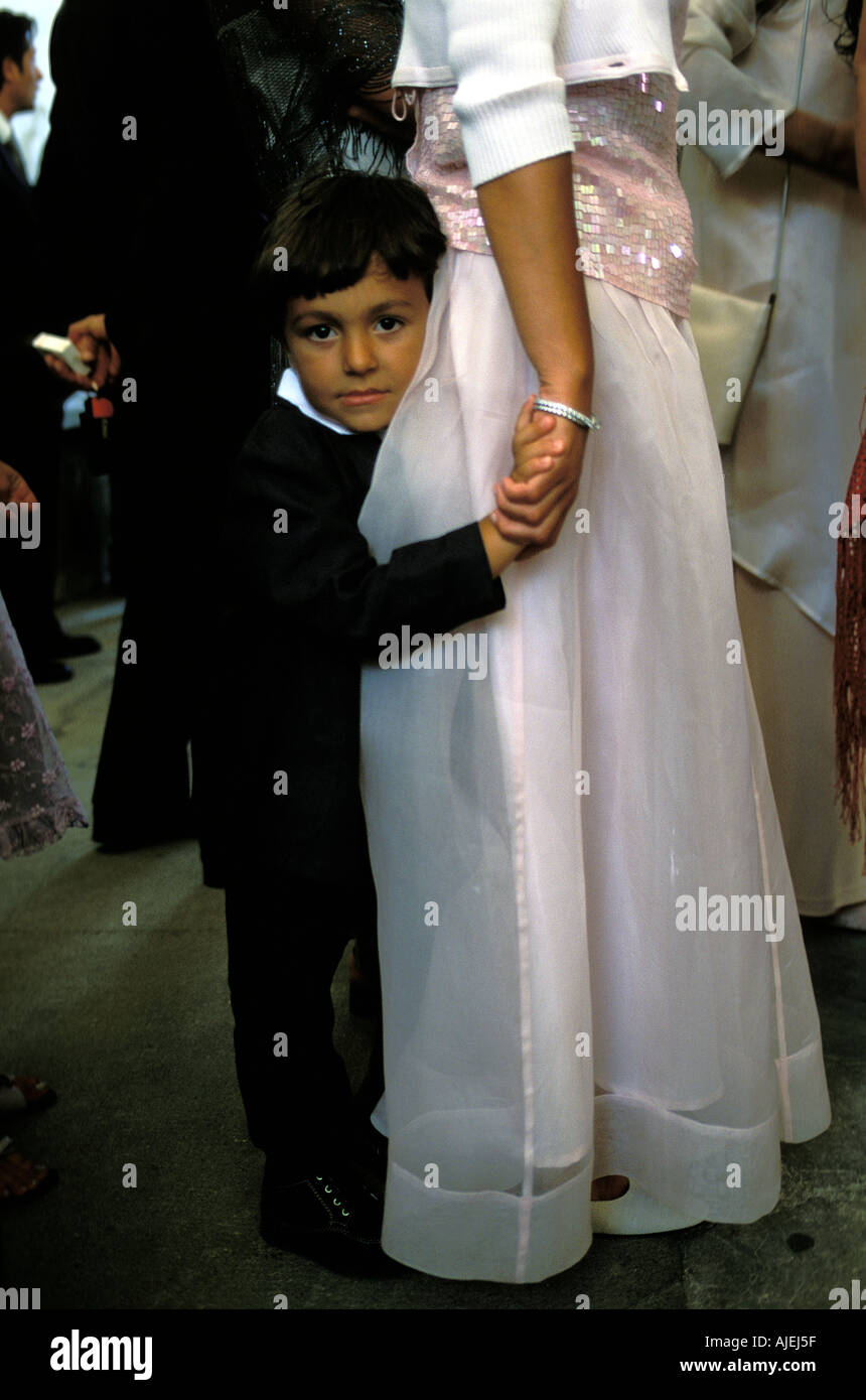 Ravello people attending a wedding Stock Photo