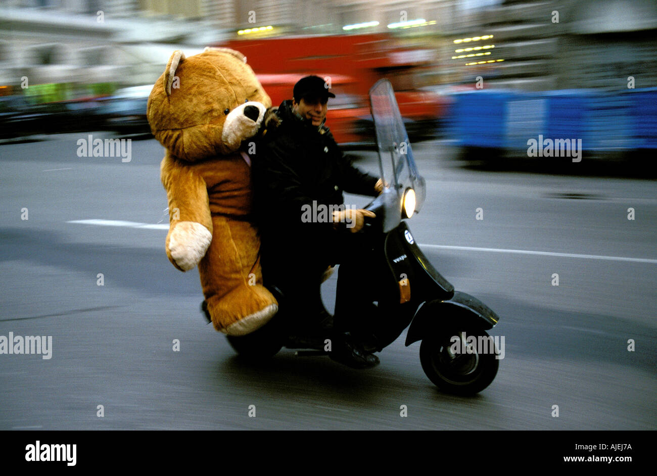 Florence bear on scooter Stock Photo Alamy