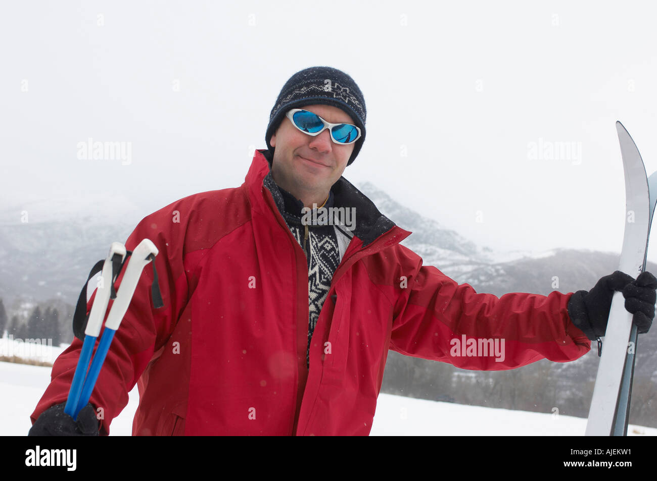 Person holding ski poles hi-res stock photography and images - Alamy