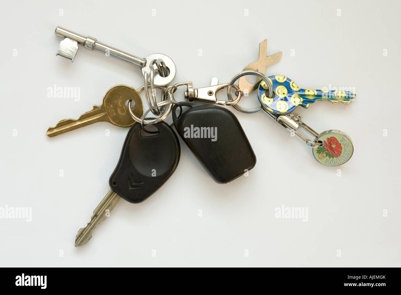 set of keys on a keyring Stock Photo Alamy