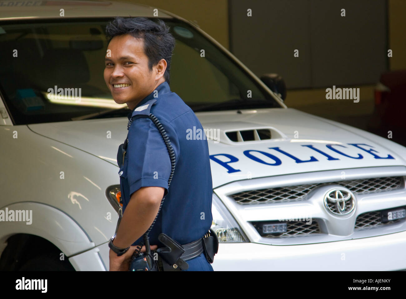 Ethnically Indian Singapore Policeman Singapore Stock Photo