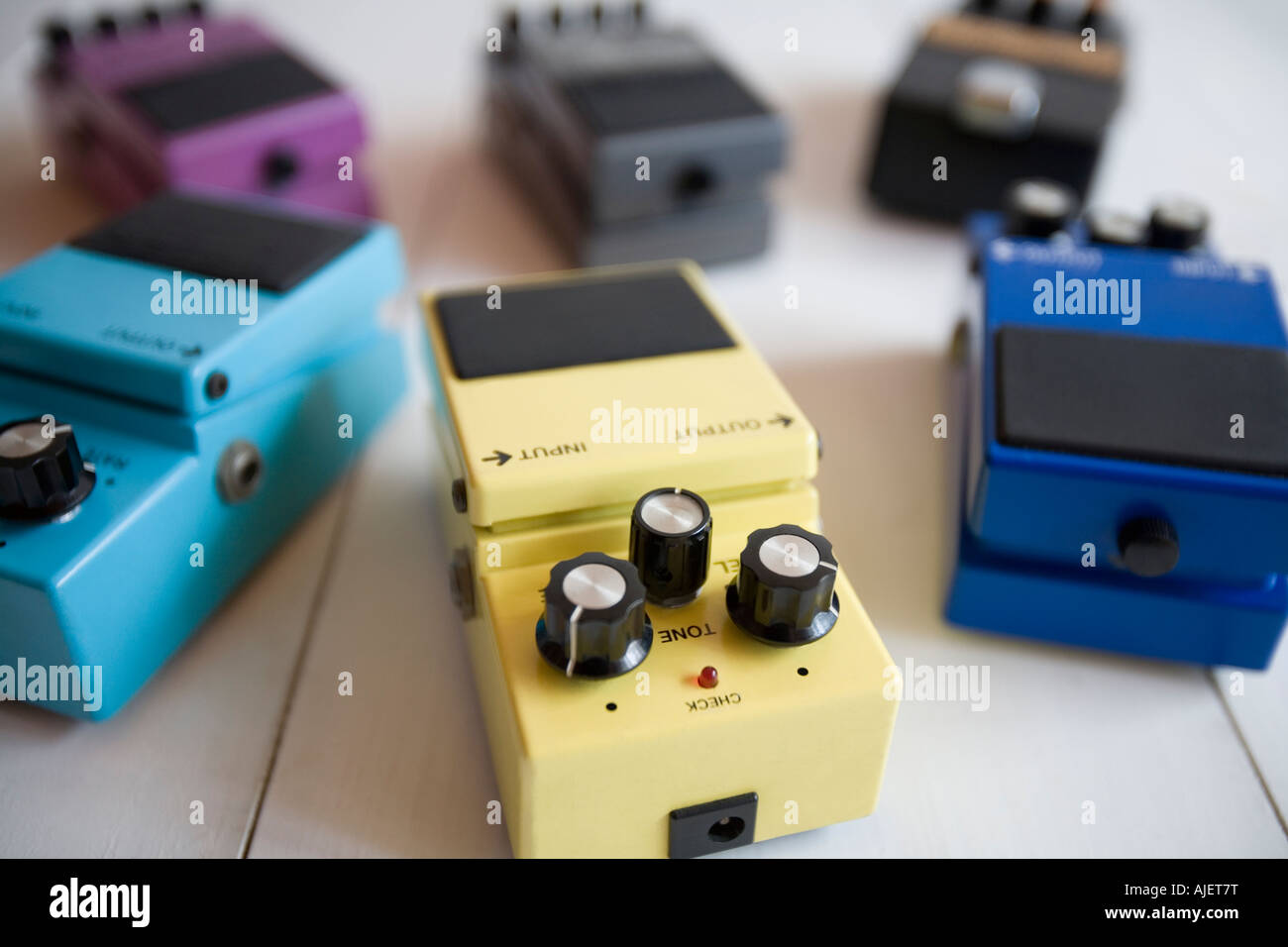 Guitar effects pedals Stock Photo Alamy