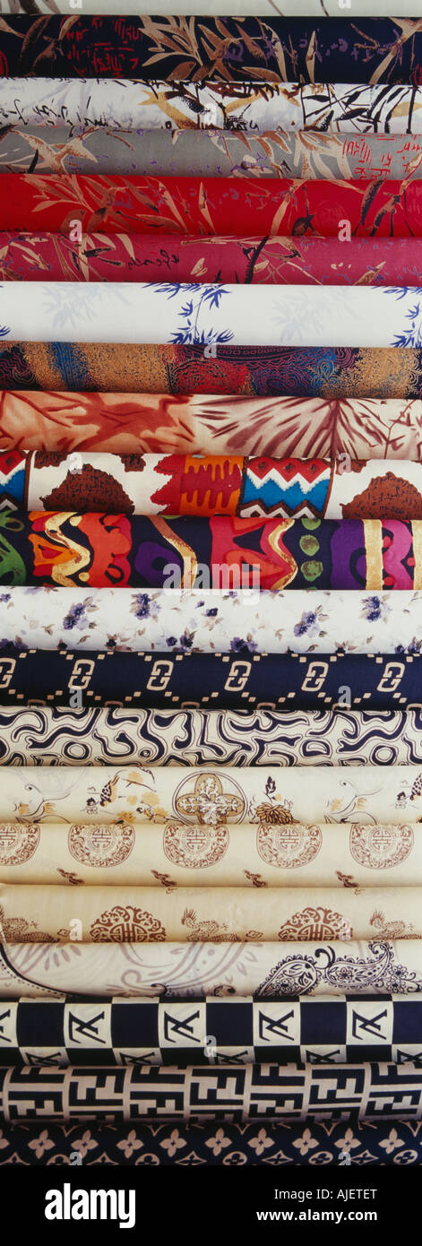 stack of patterned materials, China Stock Photo - Alamy