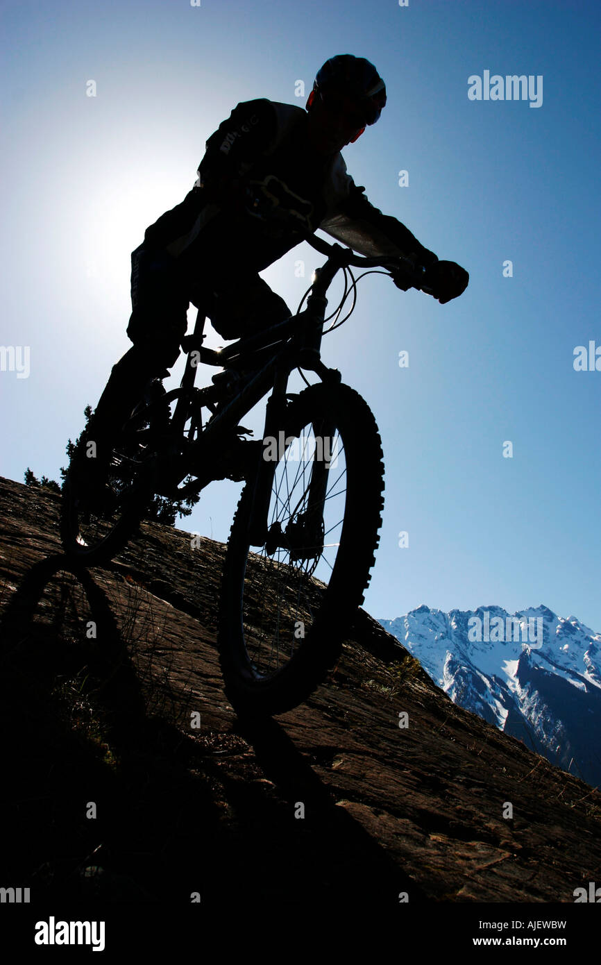 extreme riding in British Columbia mountain biking Stock Photo - Alamy