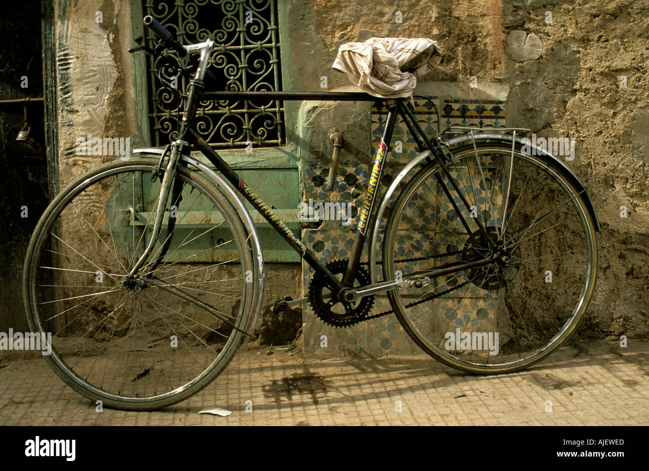Essaouira one of the many bicycles Stock Photo