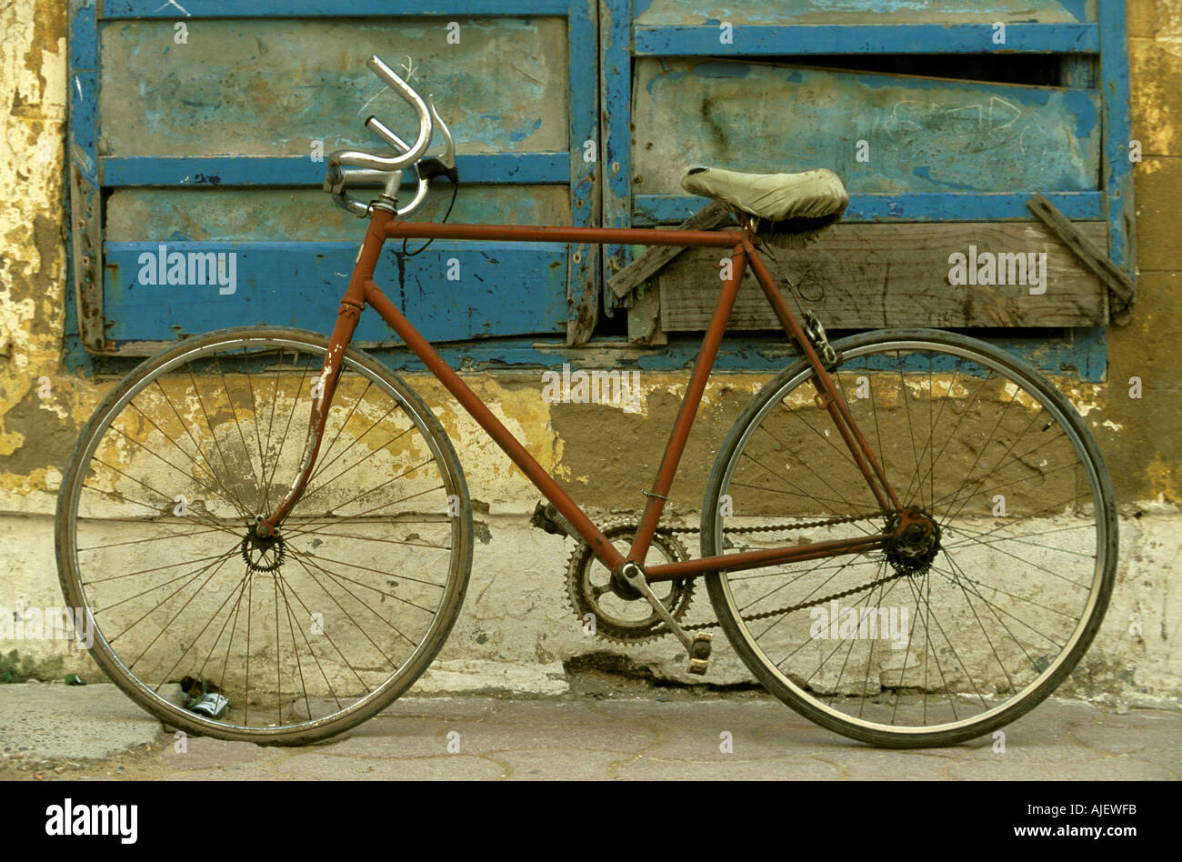 Essaouira one of the many bicycles Stock Photo