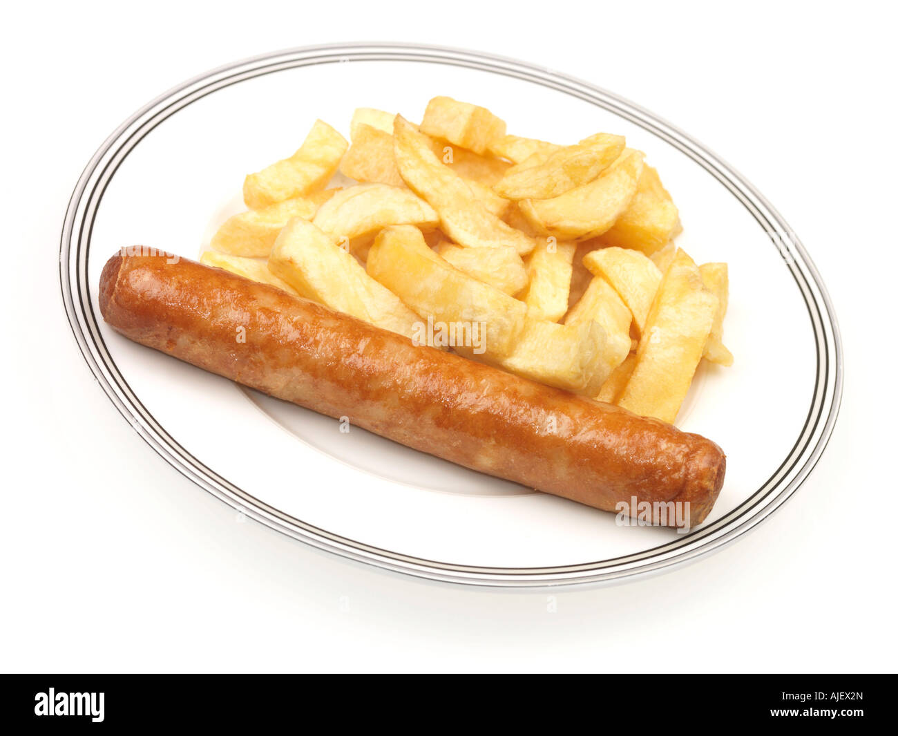Jumbo sausage and chips Cut Out Stock Images & Pictures Alamy