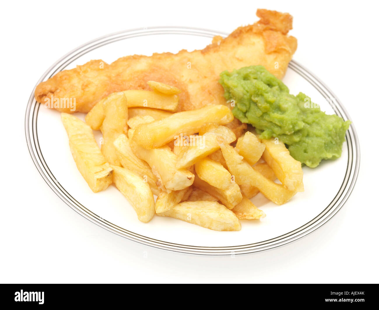 Traditional British Fish And Chips Takeaway Meal, With Battered Cod Or