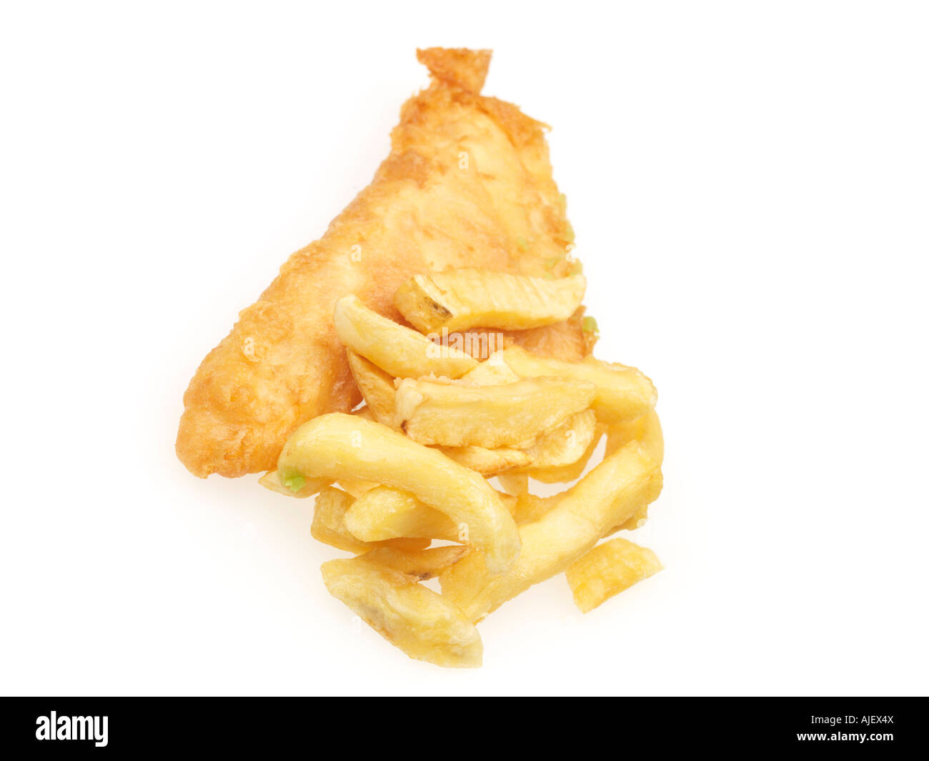 Traditional British Fish And Chips Takeaway Meal, With Battered Cod Or