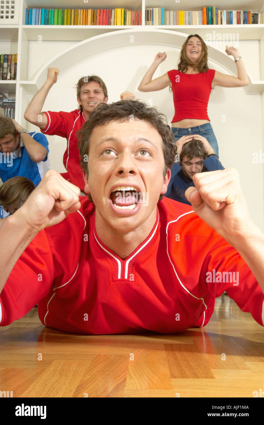 Young People Cheering Stock Photo - Alamy