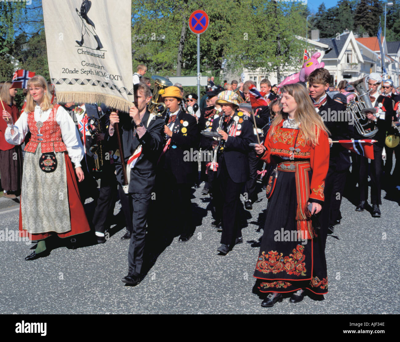 17th May (Constitution Day) celebrations, Kristiansand, Vest-Agder, Norway. Stock Photo