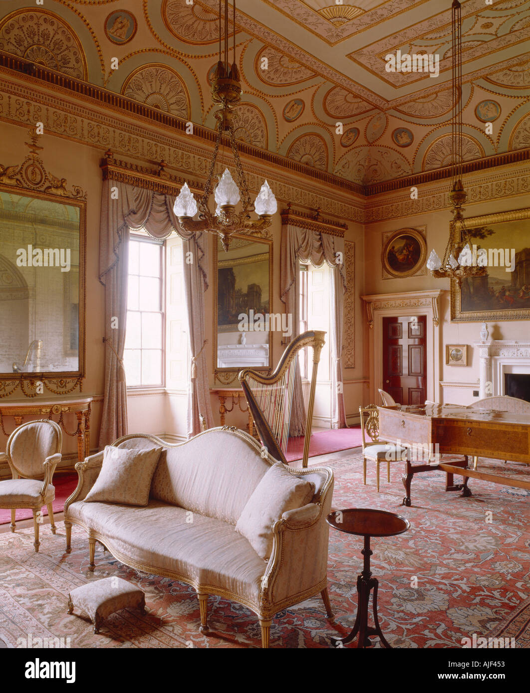View of the Saloon at Nostell Priory Yorkshire West Stock Photo